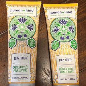 2 PACKHuman+Kind Body Souffle - Light, Fluffy Skin Conditioner for Hydrating